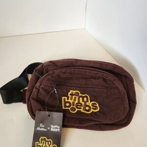 TimBiebs X Justin Bieber Tim Hortons Logo Fanny Pack NEW NWT 2021 Brown Corduroy